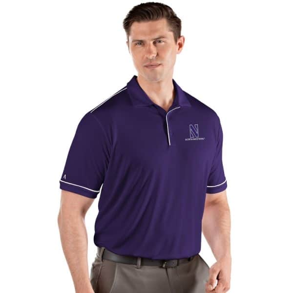 Northwestern University Wildcats Men's Antigua Purple Salute Polo Shirt
