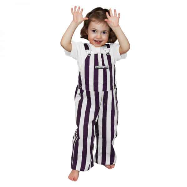 Purple/White Color Toddler Game Bib Overalls