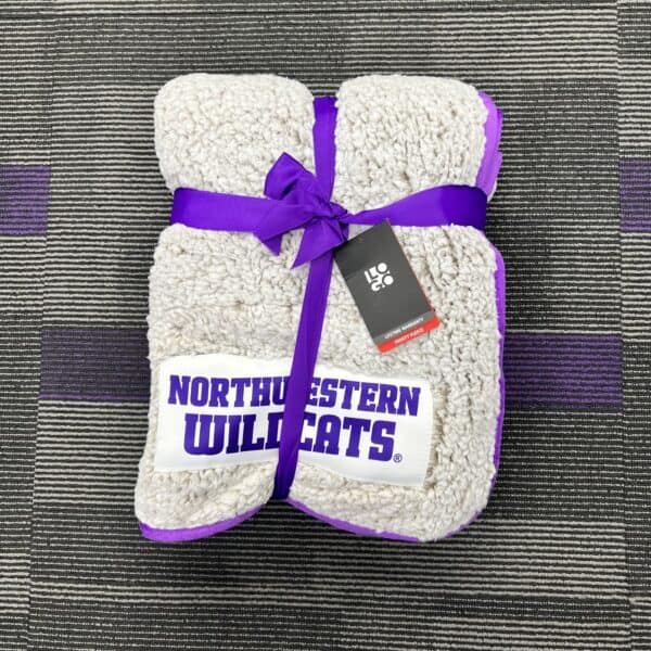 Northwestern University Wildcats Natural Color Frosty Fleece Throw Blanket 50"X60" - Image 2