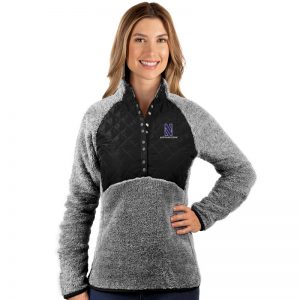 Northwestern University Wildcats Antigua Ladies Black Surround Pullover