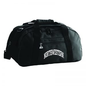 Northwestern University Wildcats Augusta Sportswear Black Jumbo Ripstop Duffle Bag AS1703