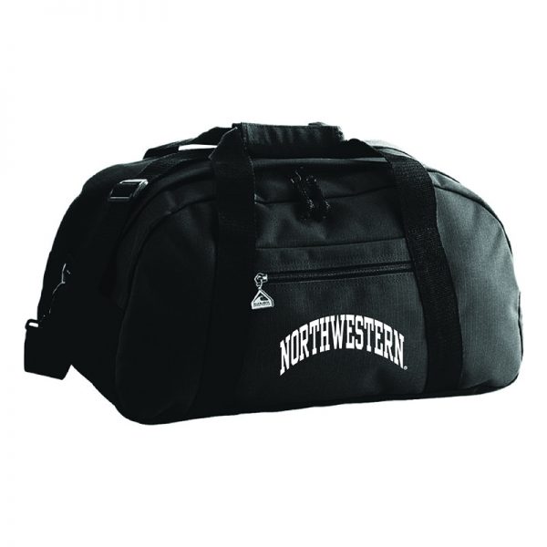 Northwestern University Wildcats Augusta Sportswear Black Jumbo Ripstop Duffle Bag AS1703