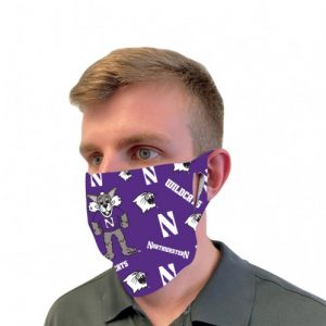 Northwestern University Wildcats Purple Fan Mask Face Cover With All-Over-Print Willie Design