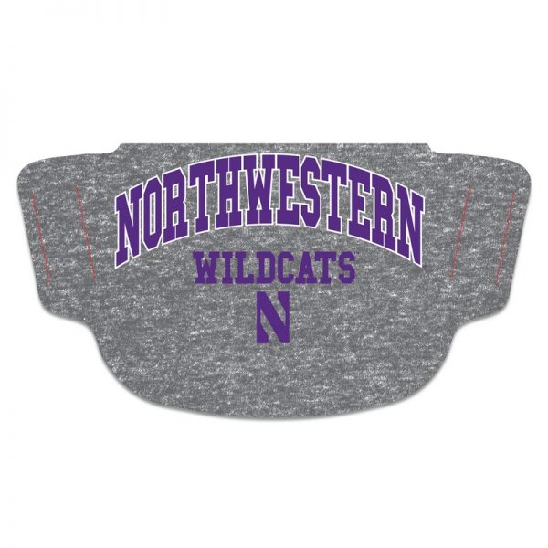 Northwestern University Wildcats Grey Fan Mask Face Cover With Northwestern Design -2