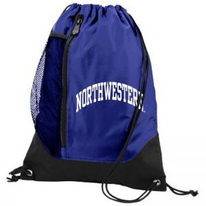 Northwestern University Wildcats Augusta Sportswear Purple Tres Draw String Back Pack with Arched Northwestern Design