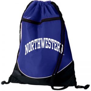 Northwestern University Wildcats Augusta Sportswear Purple Tri-Color Draw String Back Pack with Arched Northwestern Design