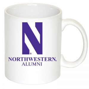 Northwestern University Wildcats 11 oz. White Ceramic Coffee Mug with Stylized N Alumni Design