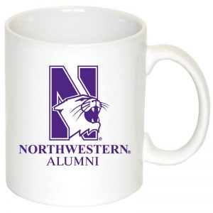Northwestern University Wildcats 11 oz. White Ceramic Coffee Mug with N-Cat Alumni Design