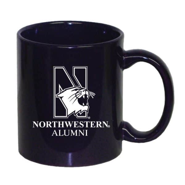 Northwestern University Wildcats 11 oz. Purple Ceramic Coffee Mug with N-Cat Alumni Design