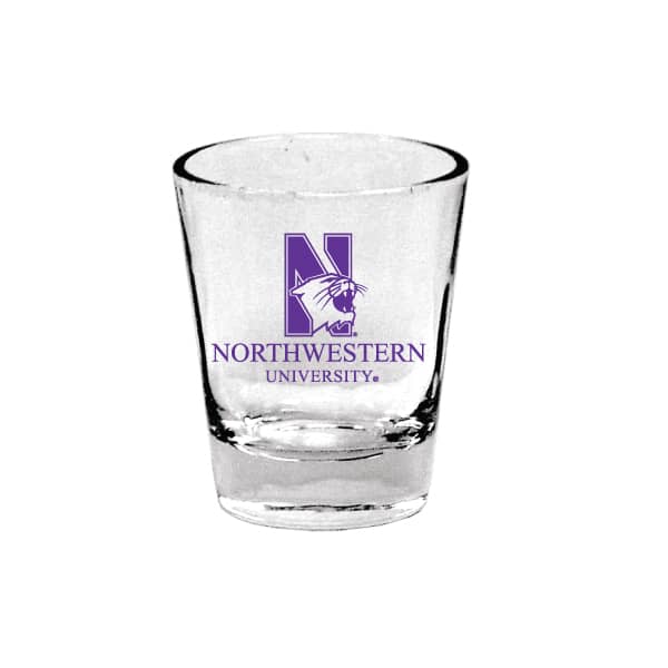 Northwestern University Wildcats 1.5 oz. Clear Collector Shot Glass with N-Cat Northwestern University Design