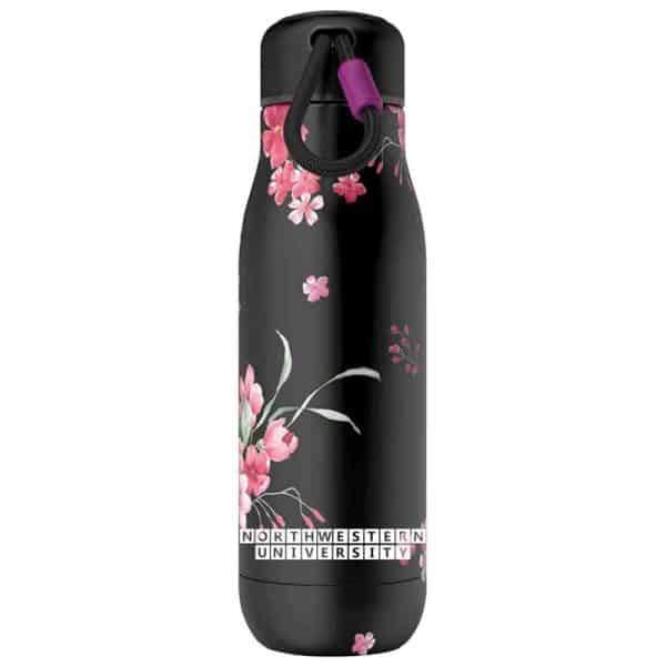 Northwestern University Wildcats 18oz Midnight Floral Zoku Bottle