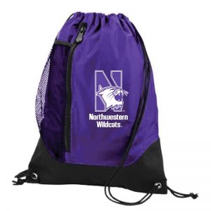 Northwestern University Wildcats Augusta Sportswear Purple Tres Draw String Back Pack with N-Cat Design