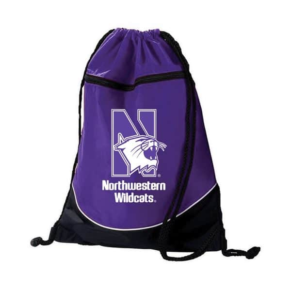 Northwestern University Wildcats Augusta Sportswear Purple Tri-Color Draw String Back Pack with N-Cat Design
