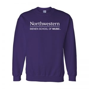 Northwestern University Purple Crewneck Sweatshirt with Bienen School of Music Design