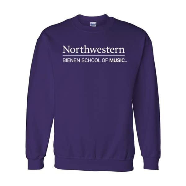 Northwestern University Purple Crewneck Sweatshirt with Bienen School of Music Design