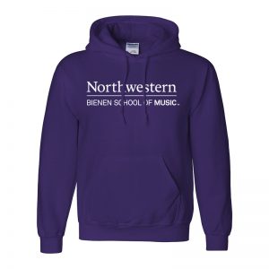 Northwestern University Purple Hooded Sweatshirt with Bienen School of Music Design