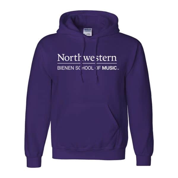 Northwestern University Purple Hooded Sweatshirt with Bienen School of Music Design
