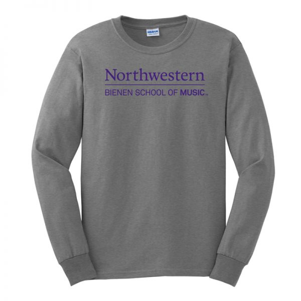 Northwestern University Purple Long Sleeve Tee Shirt with Bienen School of Music Design