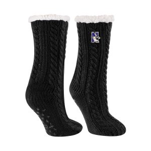 Northwestern University Wildcats Black Miss Chalet Dual Layered Lounge Sock
