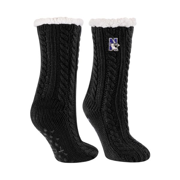 Northwestern University Wildcats Black Miss Chalet Dual Layered Lounge Sock