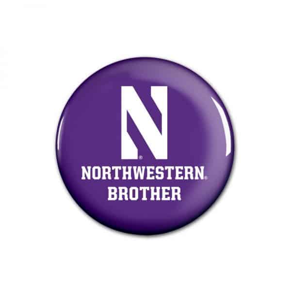 Northwestern Wildcats Button with Northwestern Brother Design 1.75"