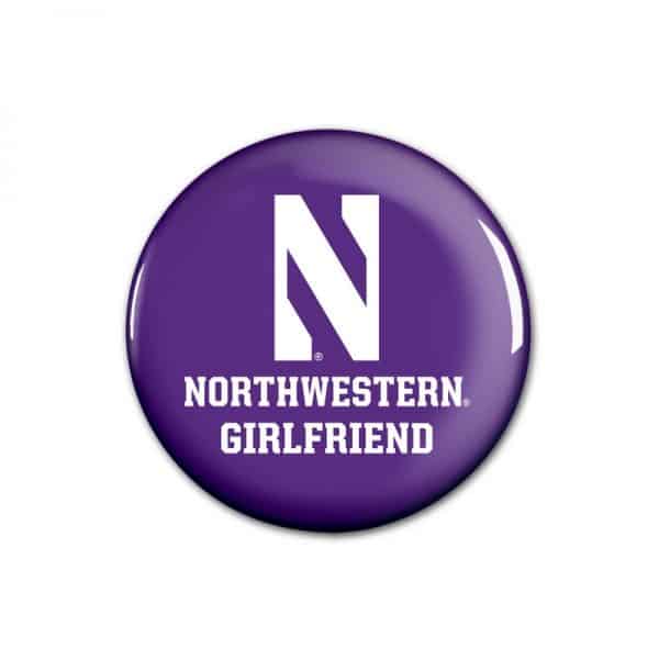 Northwestern Wildcats Button with Northwestern Girlfriend Design 1.75"