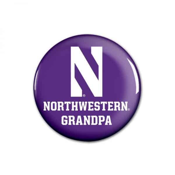 Northwestern Wildcats Button with Northwestern Grandpa Design 1.75"