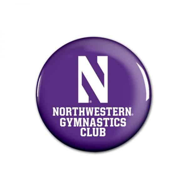 Northwestern Wildcats Button with Northwestern Gymnastics Design 1.75"