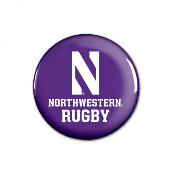 Northwestern Wildcats Button with Northwestern Rugby Design 1.75"