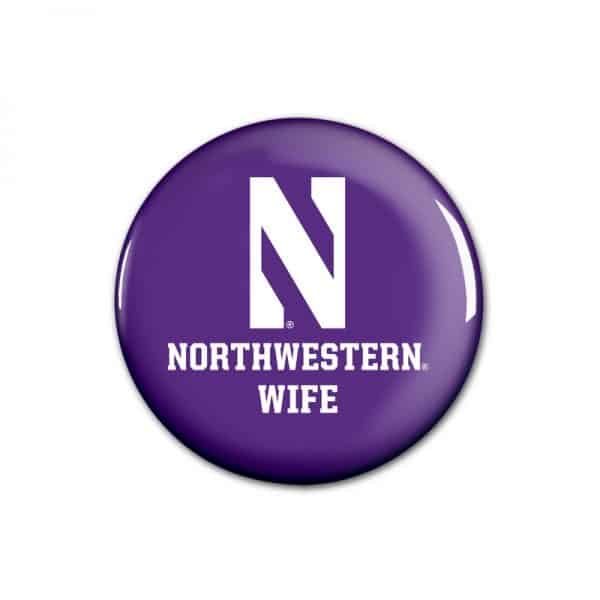Northwestern Wildcats Button with Northwestern Wife Design 1.75"