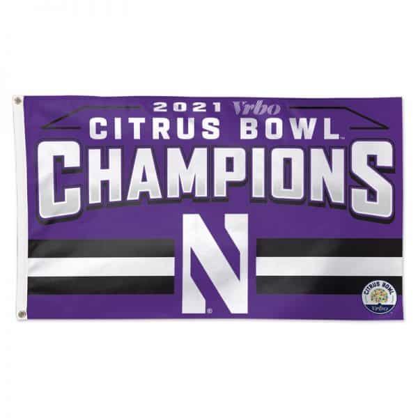 Northwestern University Wildcats Citrus Bowl 2021 Champions 3X5 Deluxe Flag