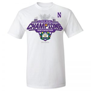 Northwestern University Wildcats Citrus Bowl 2021 Champions Official Locker Room Short Sleeve Tee Shirt