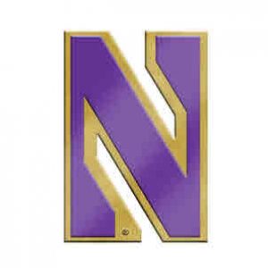 Northwestern Wildcats Gold Tone Brass Lapel Pin with Stylized N Design