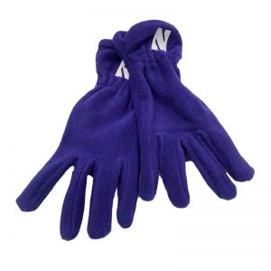 Northwestern University Wildcats Purple Polar Fleece Gloves With Stylized N Design-2