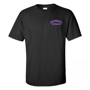 Northwestern University Wildcats Men's Black Short Sleeve Tee Shirt with Left Chest Embroidered Northwestern University Design