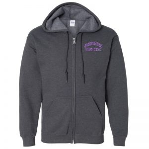 Northwestern University Wildcats Men's Black Heather Full-Zip Hooded Sweatshirt with Left Chest Embroidered Northwestern University Design