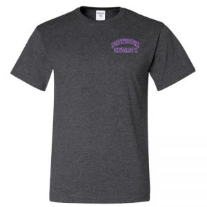 Northwestern University Wildcats Men's Black Heather Short Sleeve Tee Shirt with Left Chest Embroidered Northwestern University Design