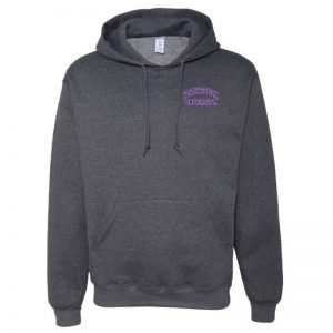 Northwestern University Wildcats Men's Black Heather Hooded Sweatshirt with Left Chest Embroidered Northwestern University Design