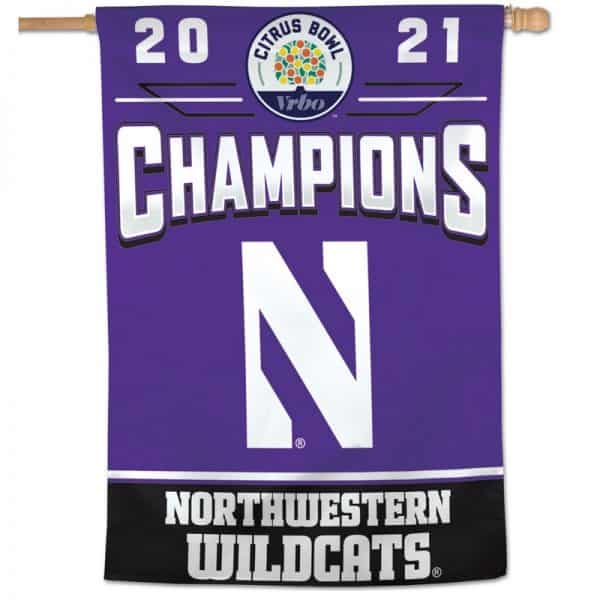 Northwestern University Wildcats Citrus Bowl 2021 Champions 28"X40" Vertical Banner Flag