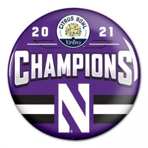 Northwestern University Wildcats Citrus Bowl 2021 Champions 3" Buttons