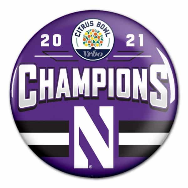 Northwestern University Wildcats Citrus Bowl 2021 Champions 3" Buttons