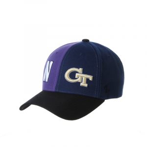Northwestern University Wildcats House Divided Hat with Georgia Tech Yellow Jackets