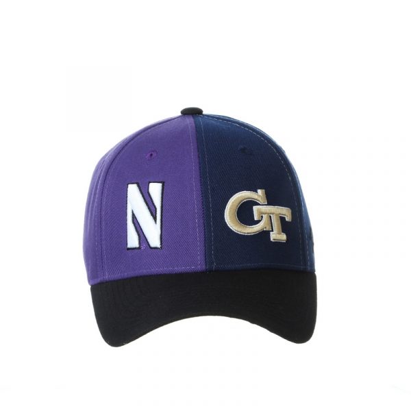 Northwestern University Wildcats House Divided Hat with Georgia Tech Yellow Jackets - Image 5