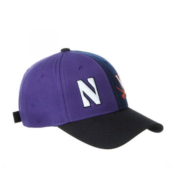 Northwestern University Wildcats House Divided Hat with Virginia Cavaliers-30 Right