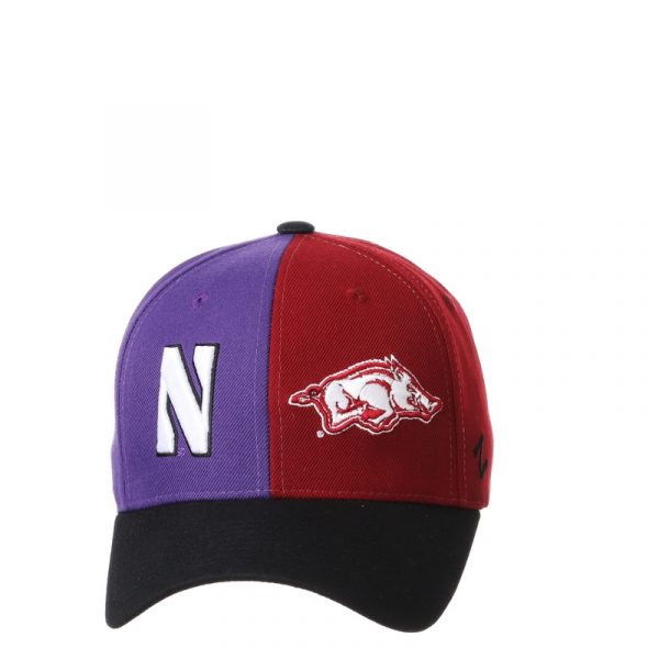 Northwestern University Wildcats House Divided Hat with Arkansas Razorbacks-5