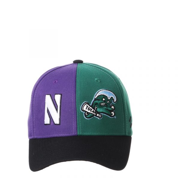Northwestern University Wildcats House Divided Hat with Tulane Green Wave-4