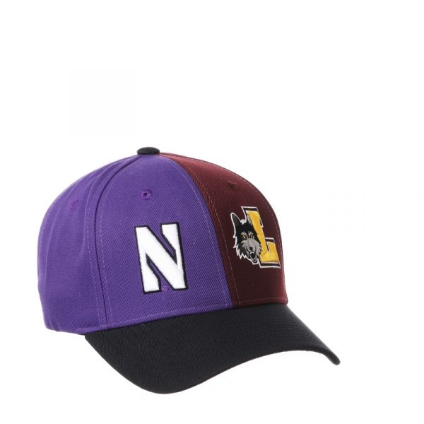 Northwestern University Wildcats House Divided Hat with Loyola Chicago Ramblers-2