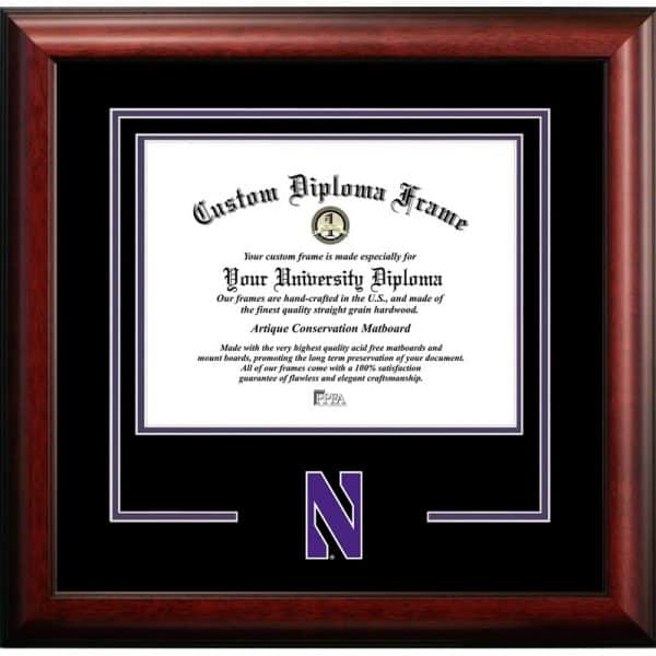 Northwestern University Wildcats Spirit Diploma Frame with Stylized N Design