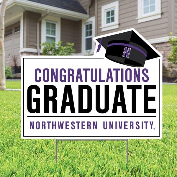 Northwestern University Wildcats Congratulations Graduate Yard Sign