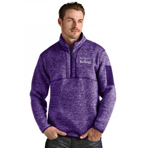 Kellogg Men's Antigua Purple Heathered Fortune 1/4 Zip